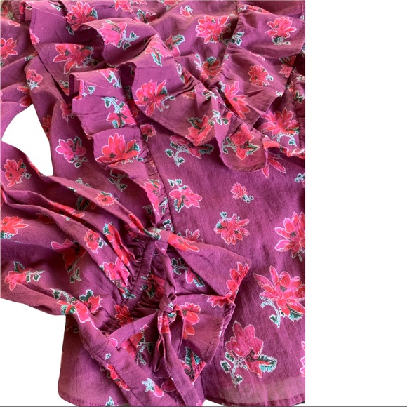 Free People Amanda Ruffle Top in Sultry Combo. Size Small. New - Picture 10 of 13